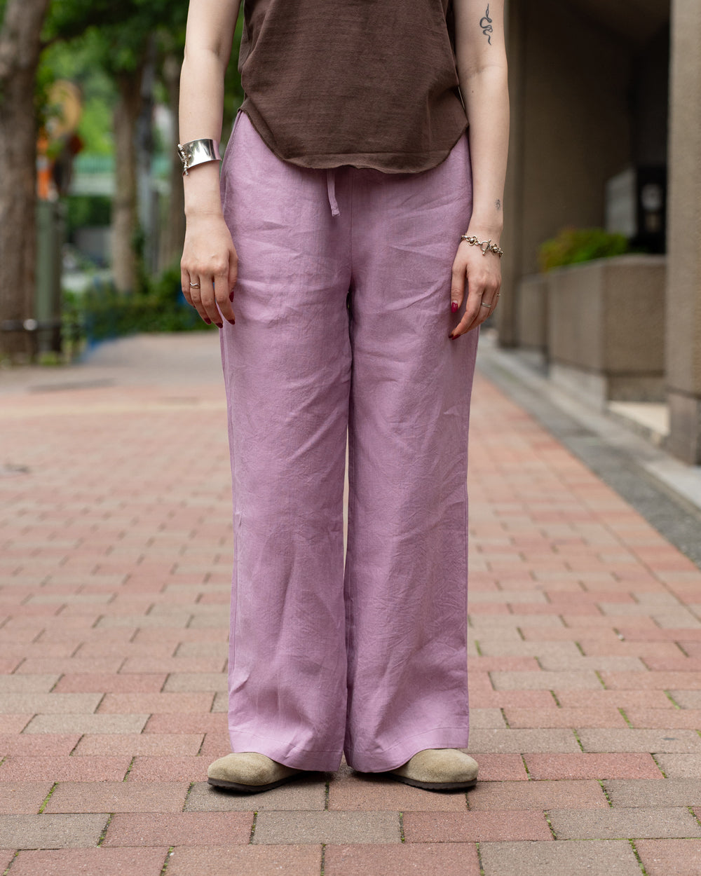 F F F   Easy pants  -Linen  "Lavender"