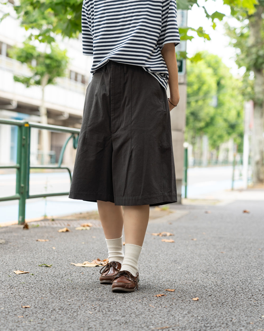 HAVERSACK   Wide shorts -Antique Burberry Cloth