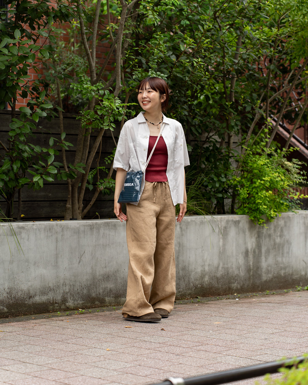 F F F   Easy pants  -Linen  "Light brown"