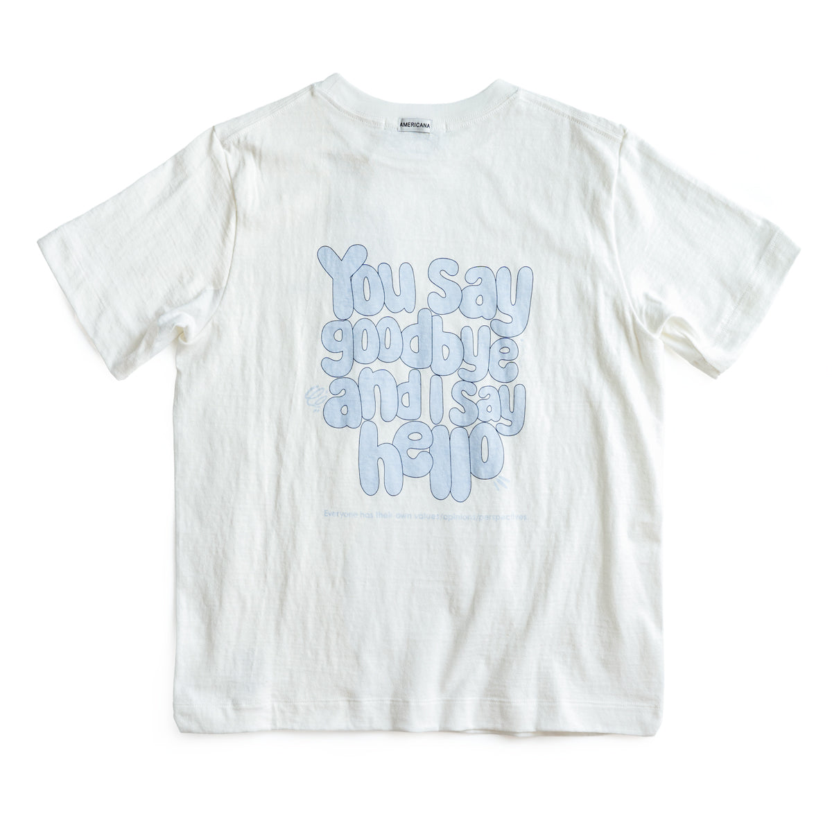 Americana Print tee "You say good bye and I say hello"