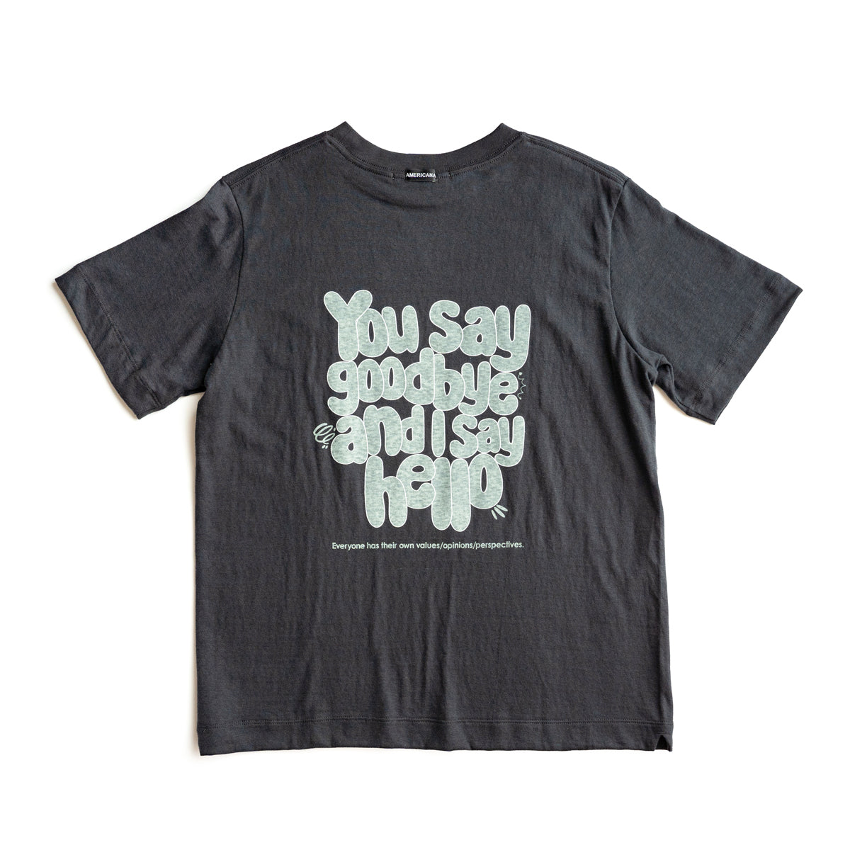 Americana Print tee "You say good bye and I say hello"