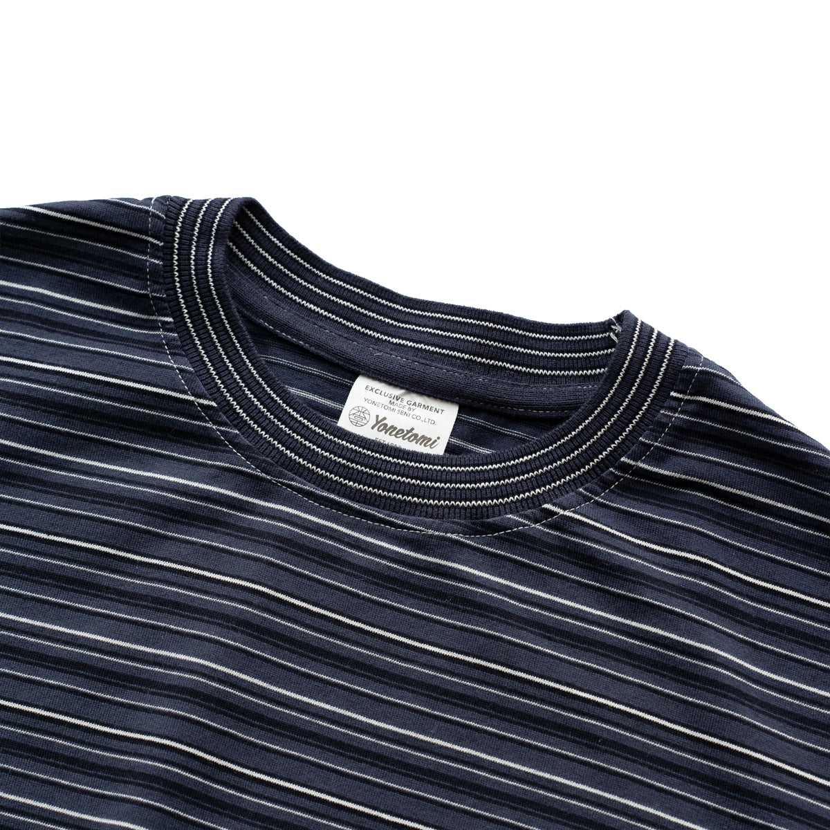Yonetomi  GARMENT DYED RAMDOM BORDER T-SHIRT