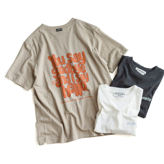 Americana Print tee "You say good bye and I say hello"