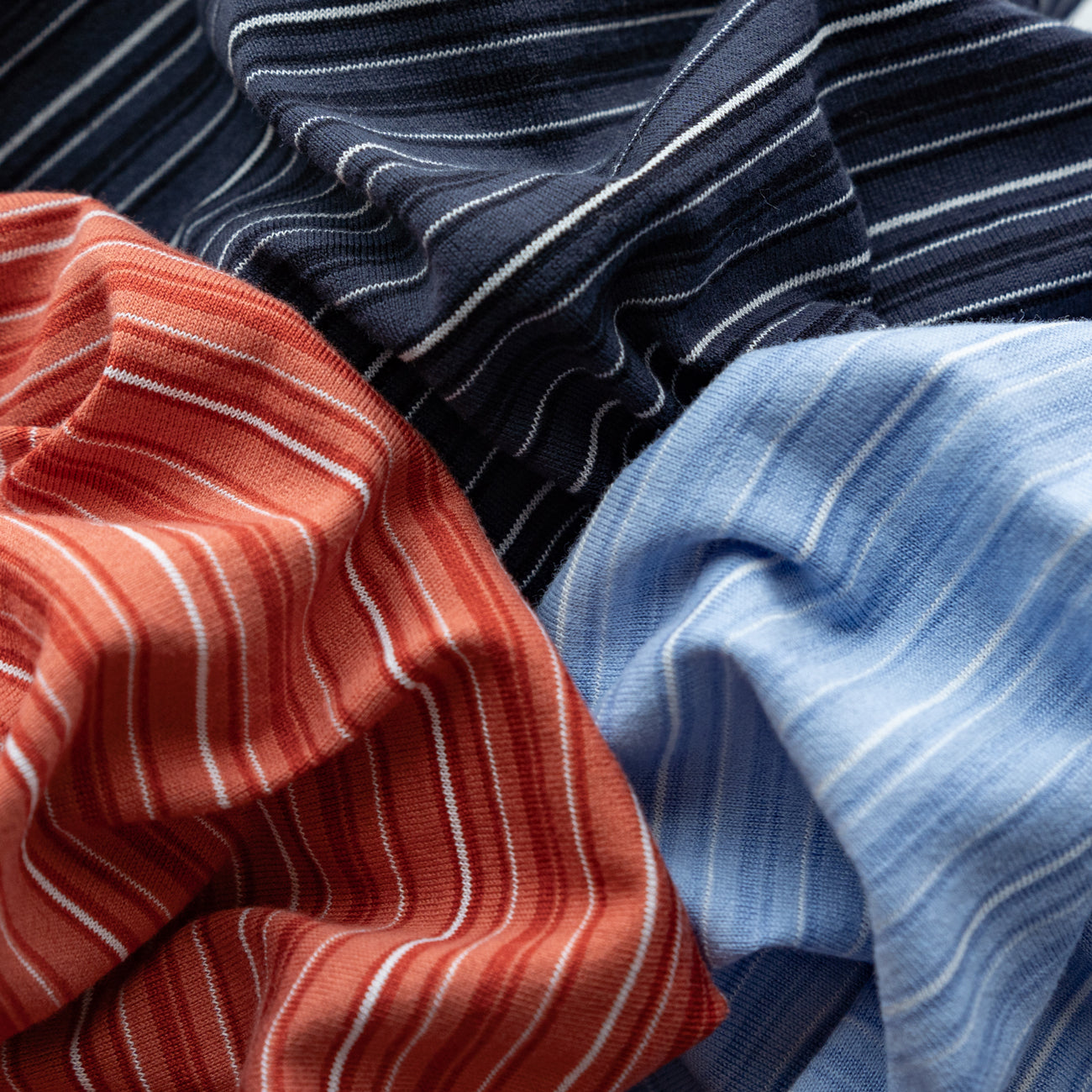 Yonetomi  GARMENT DYED RAMDOM BORDER T-SHIRT
