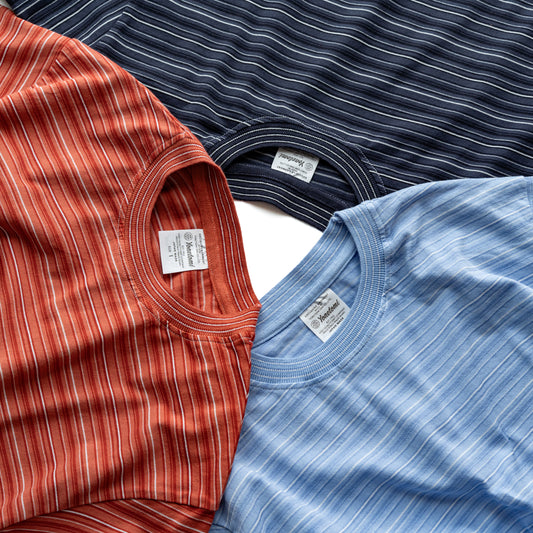 Yonetomi  GARMENT DYED RAMDOM BORDER T-SHIRT