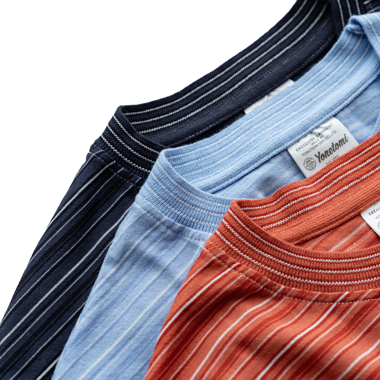 Yonetomi  GARMENT DYED RAMDOM BORDER T-SHIRT