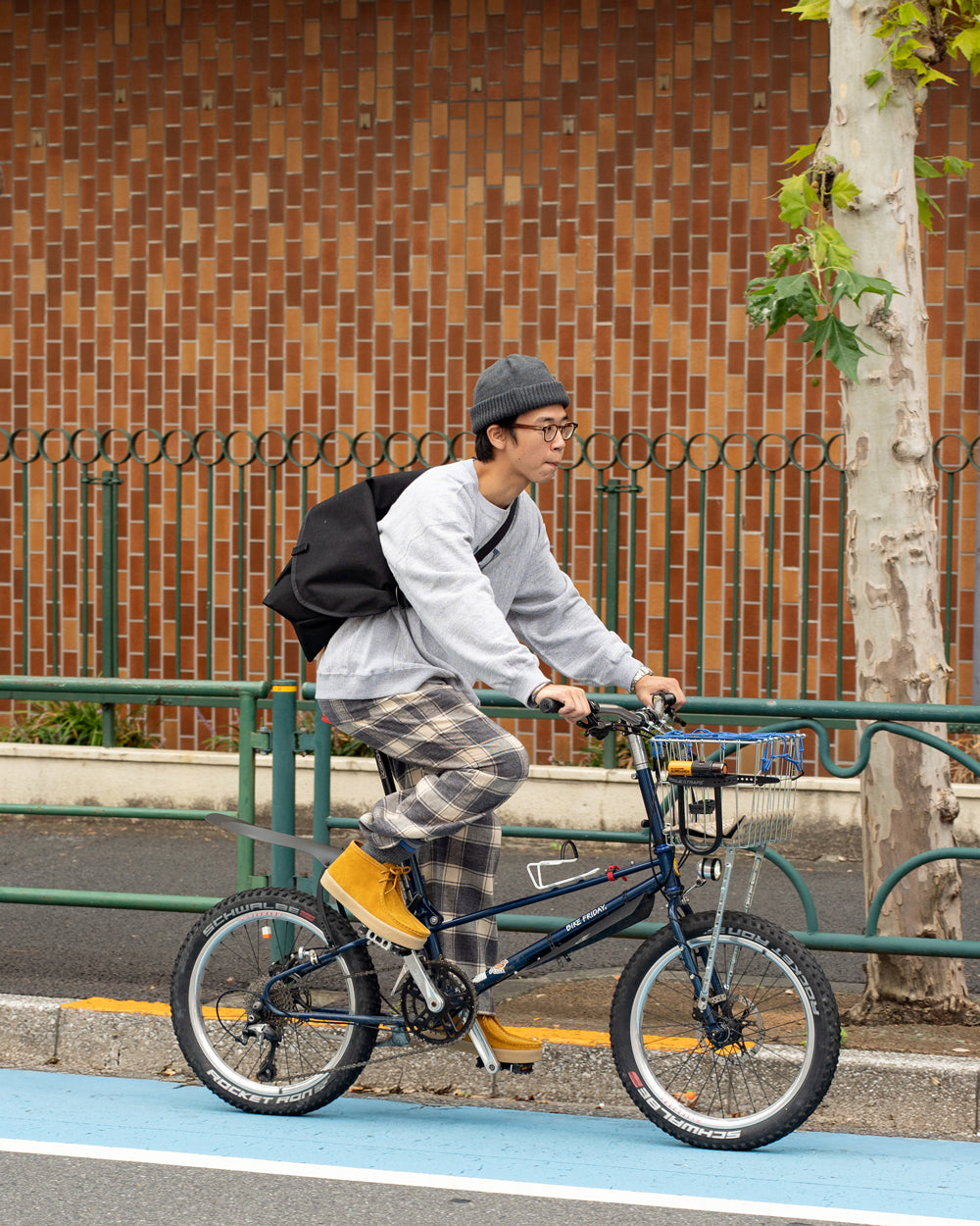F F F   Easy pants  -Cotton flannel "Charcoal × Off "