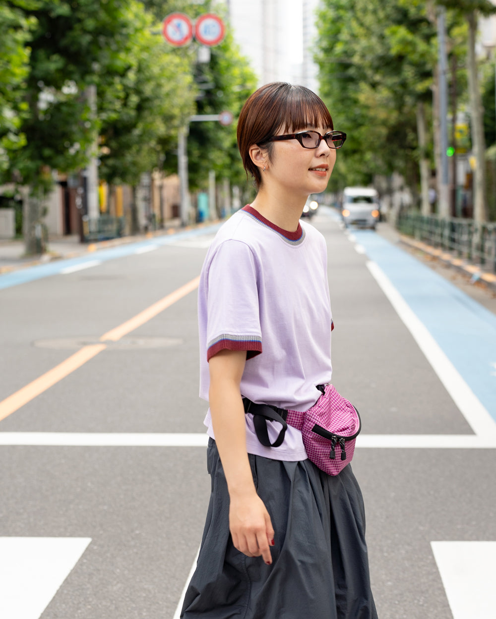 COOHEM KNIT DETAIL RINGER T-SHIRT