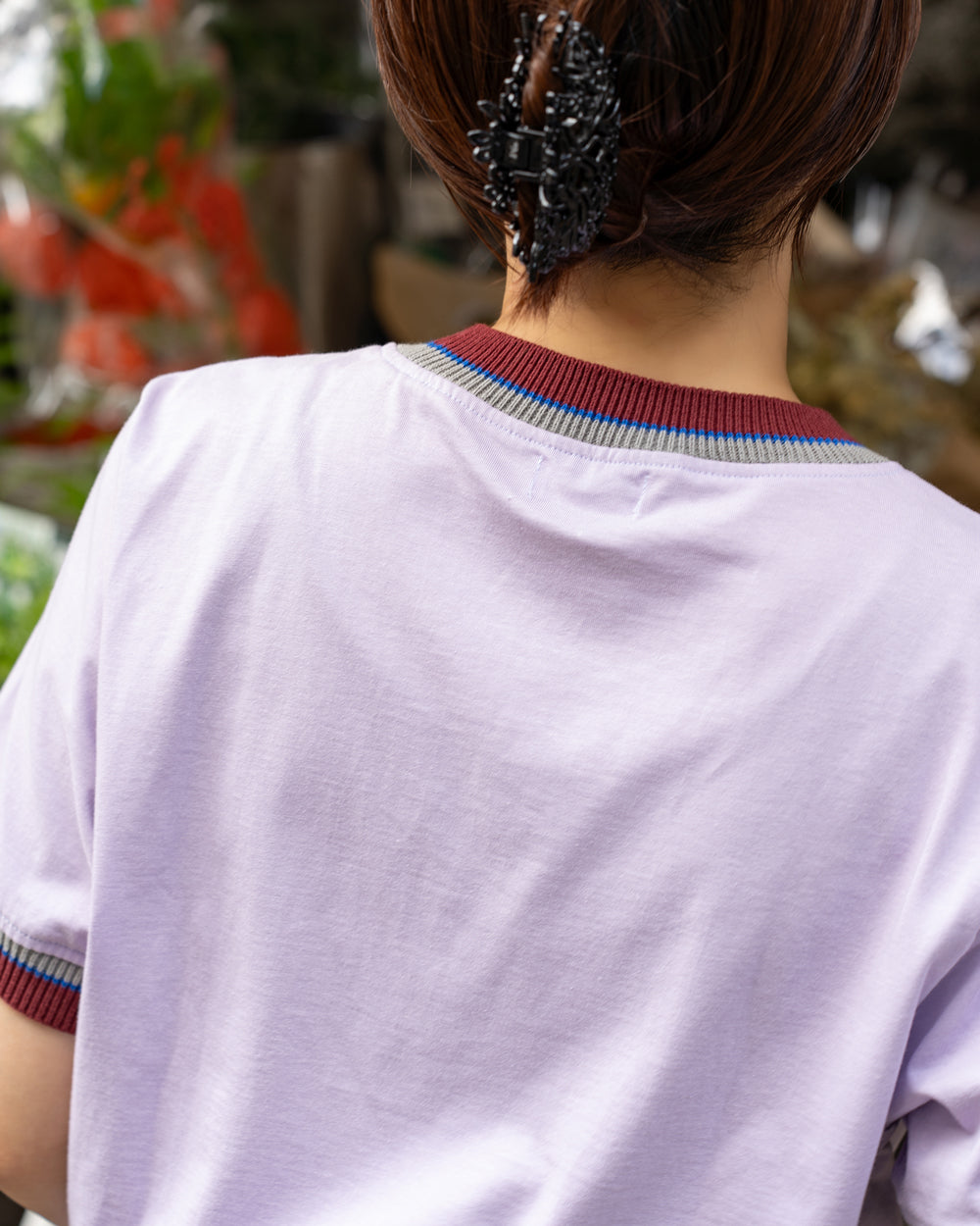 COOHEM KNIT DETAIL RINGER T-SHIRT