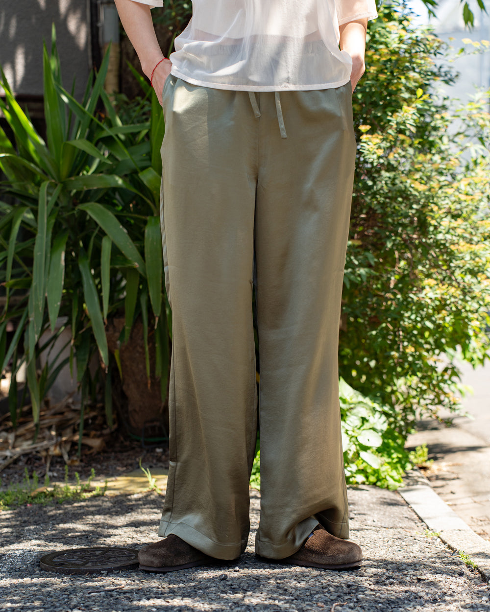F F F   Easy pants  -Satin "Olive"