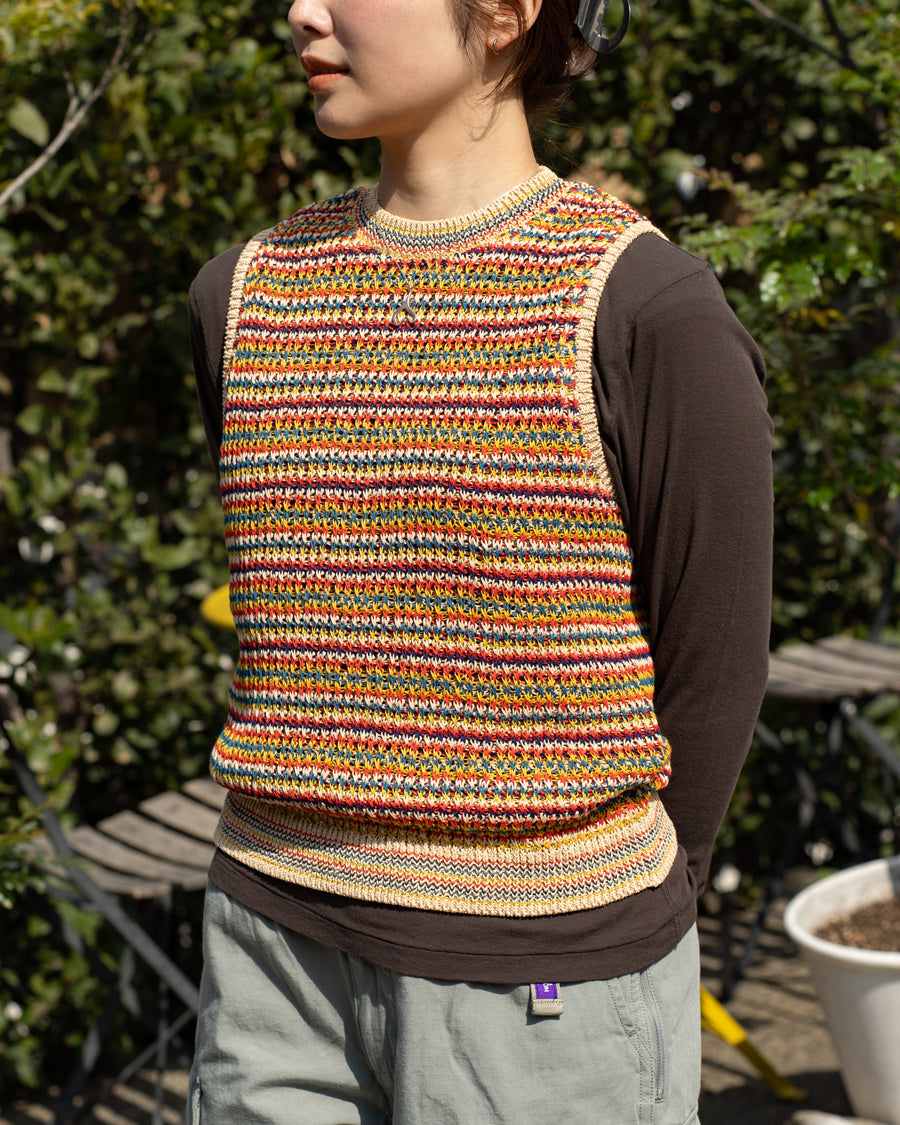 COOHEM  SUKE BORDER KNIT VEST