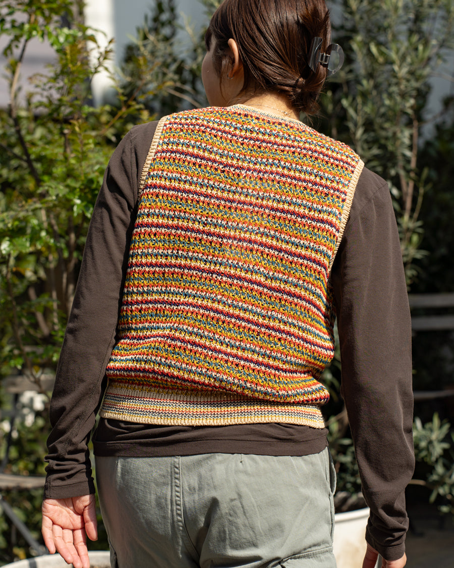 COOHEM  SUKE BORDER KNIT VEST
