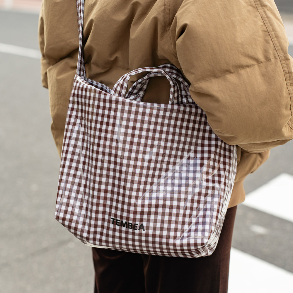 TEMBEA × Friday  SHOULDER BAG "GINGHAM BROWN"