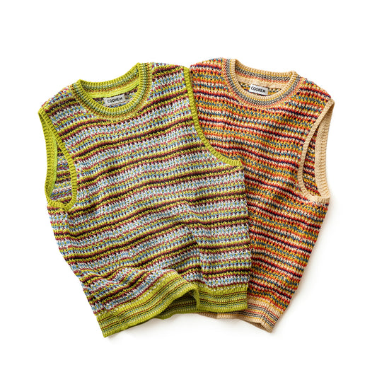 COOHEM  SUKE BORDER KNIT VEST