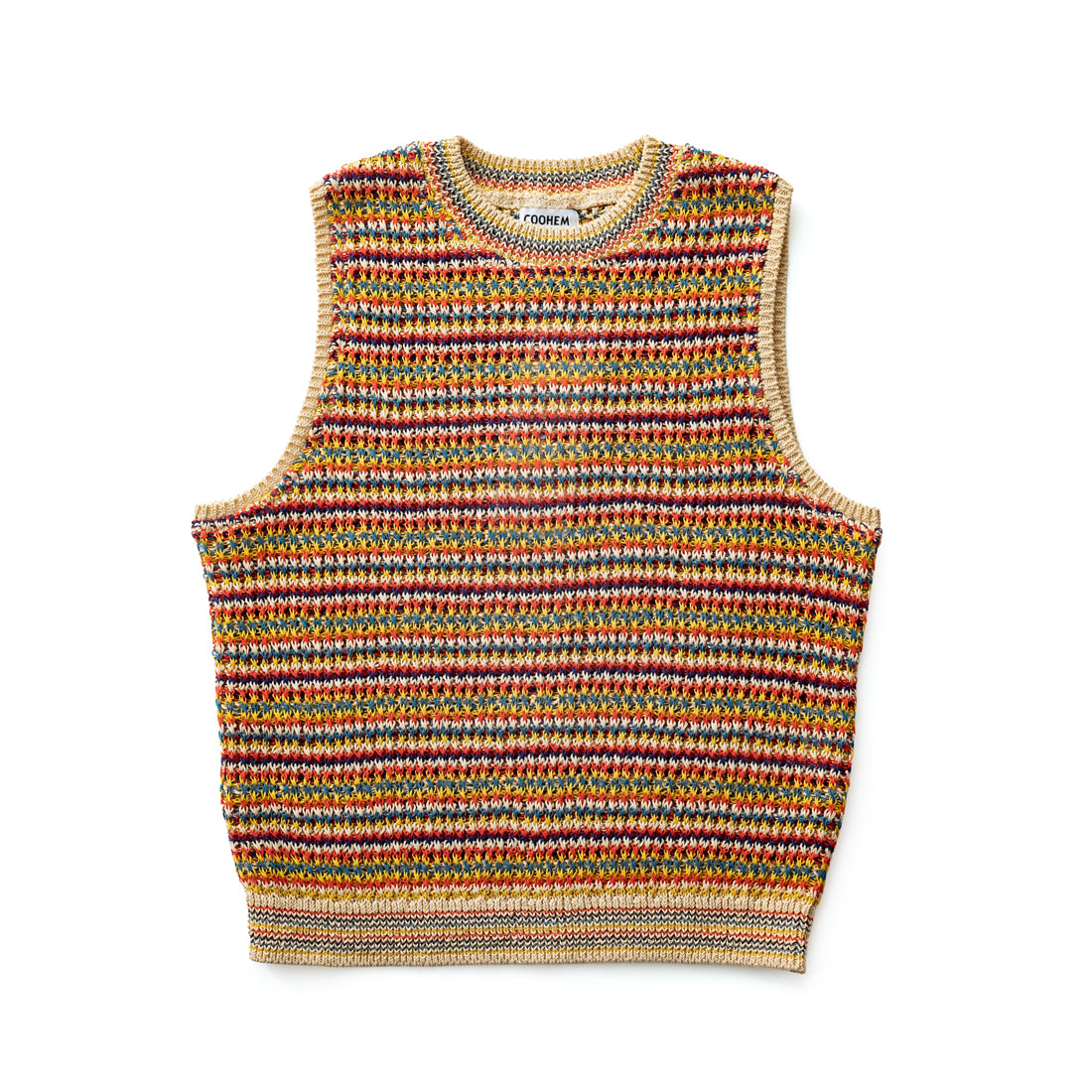 COOHEM  SUKE BORDER KNIT VEST
