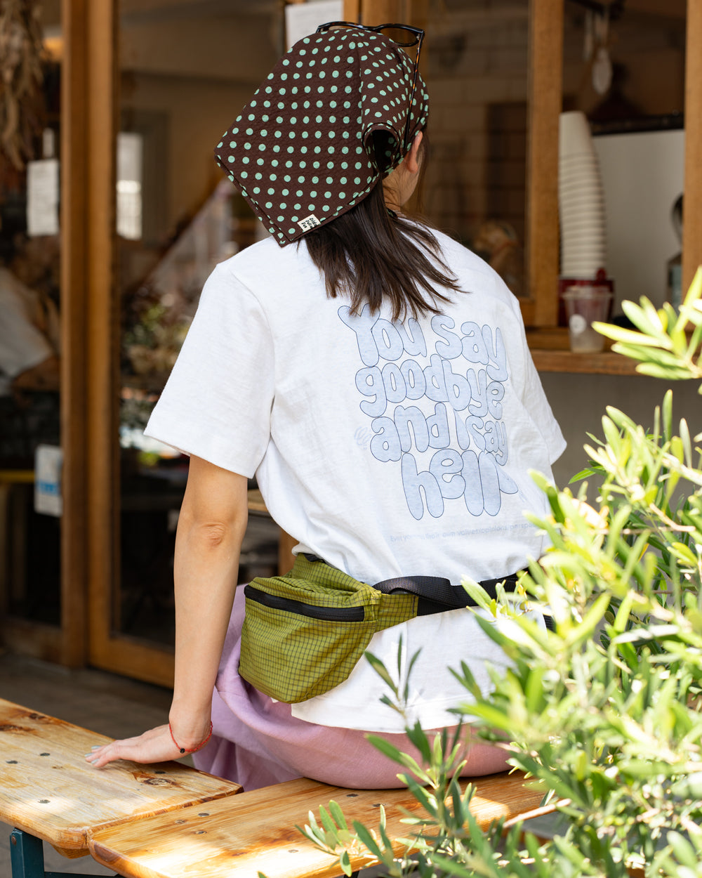 Americana Print tee "You say good bye and I say hello"