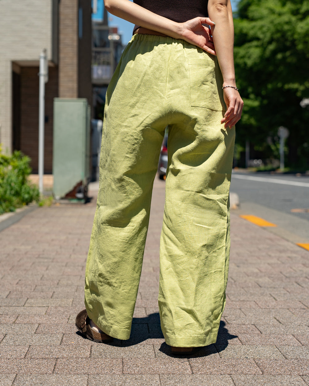 F F F   Easy pants  -Linen  "Lime"