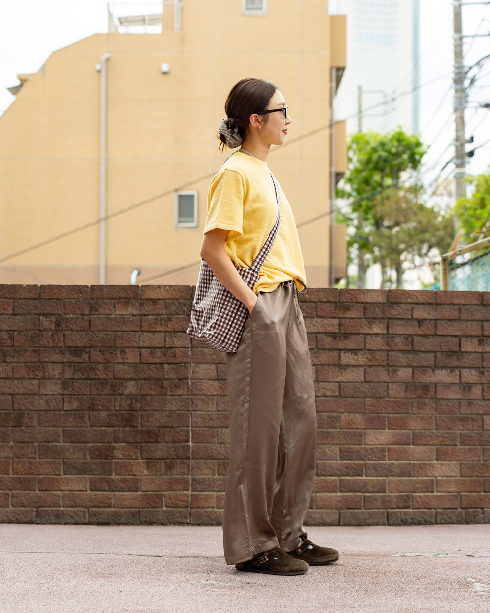 F F F   Easy pants  -Satin "Greige"