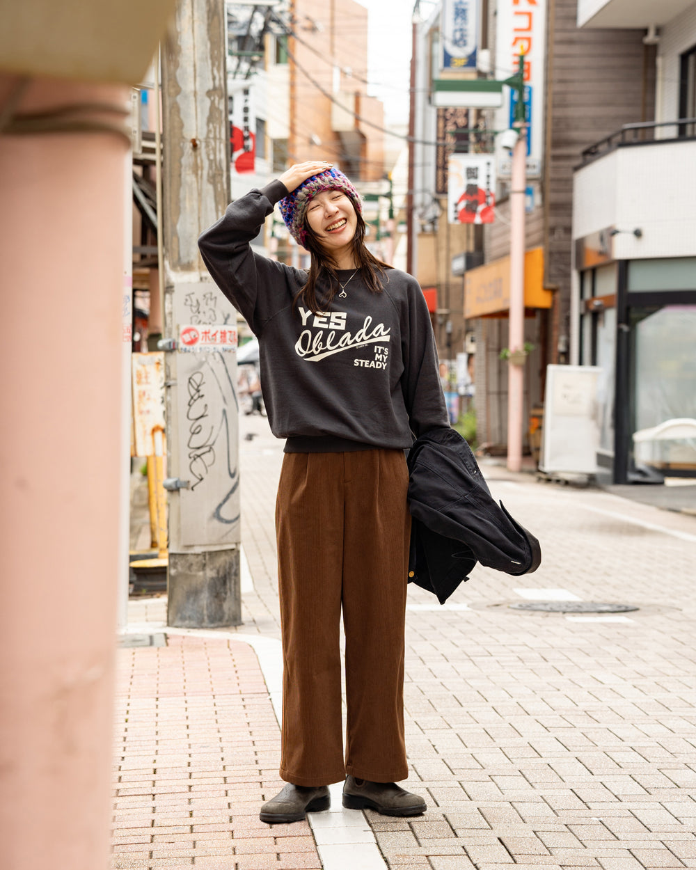 COOHEM  KNIT SIDELINE CORDUROY PANTS