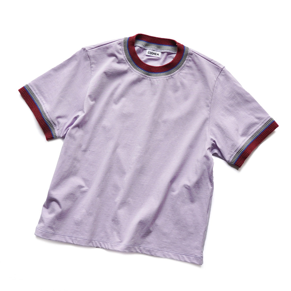 COOHEM KNIT DETAIL RINGER T-SHIRT