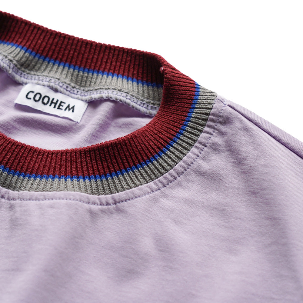 COOHEM KNIT DETAIL RINGER T-SHIRT