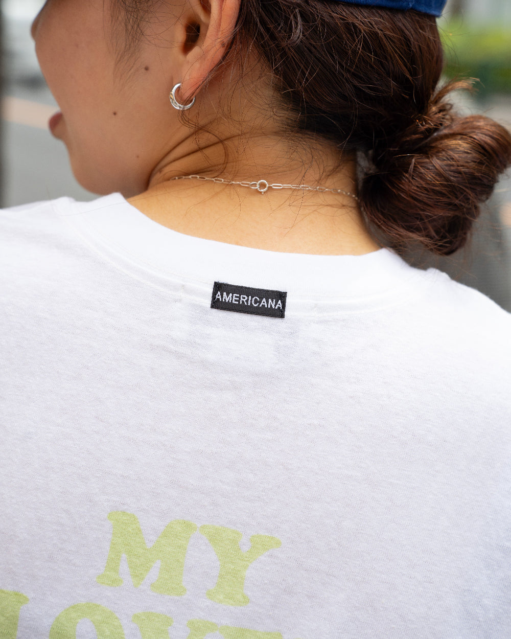 Americana × Friday   Print tee " MY LOVER LIKES TRACK BIKES "