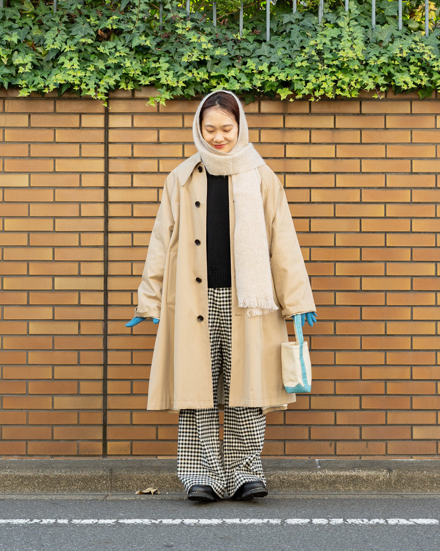 F F F   Easy pants  -Cotton flannel "Black × White"