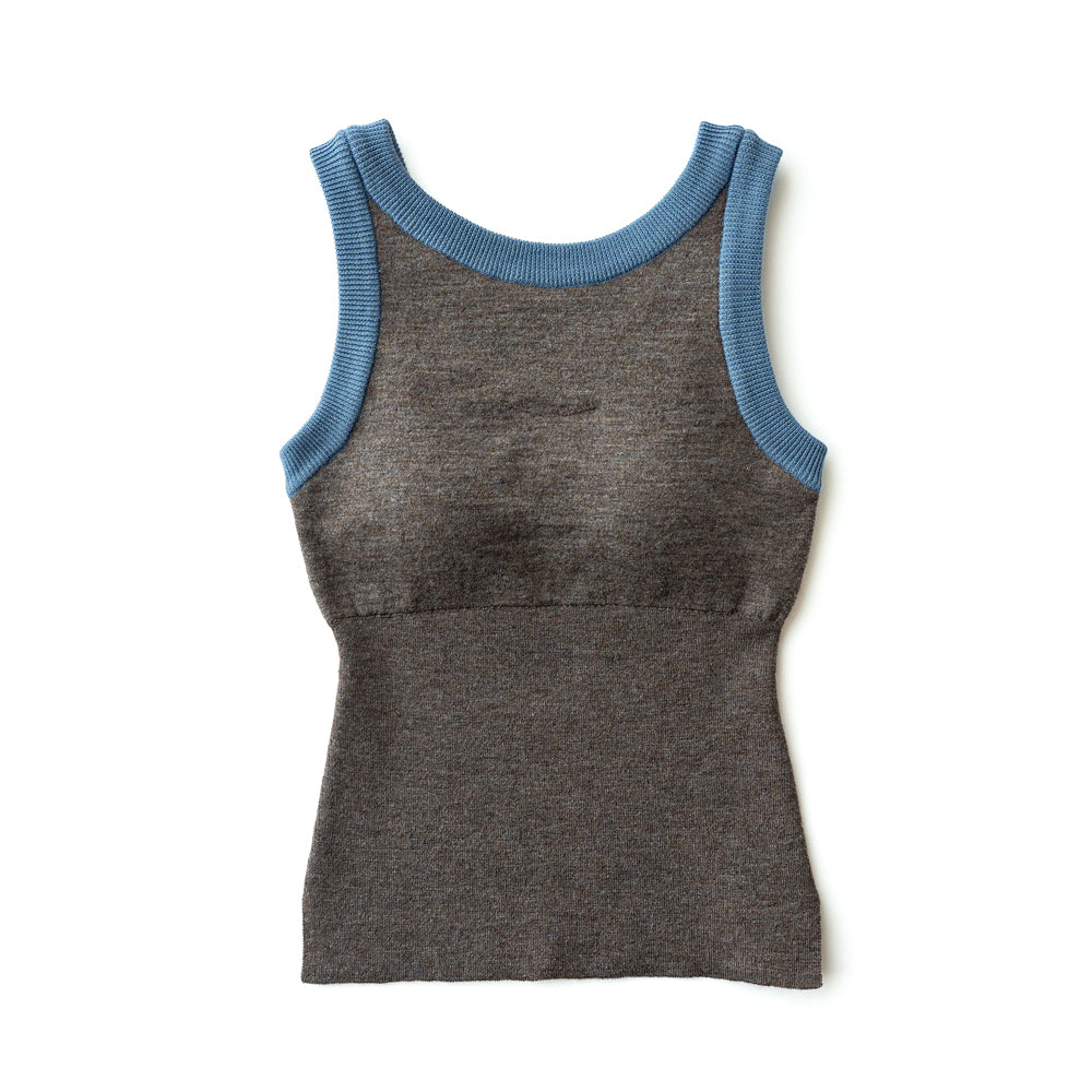 nakes design Summer Wool & Linen American Sleeve Rib Bra Tank