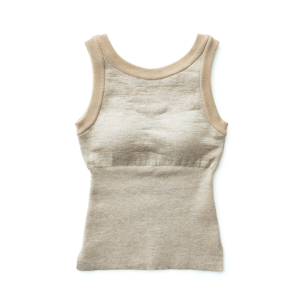 nakes design Summer Wool & Linen American Sleeve Rib Bra Tank