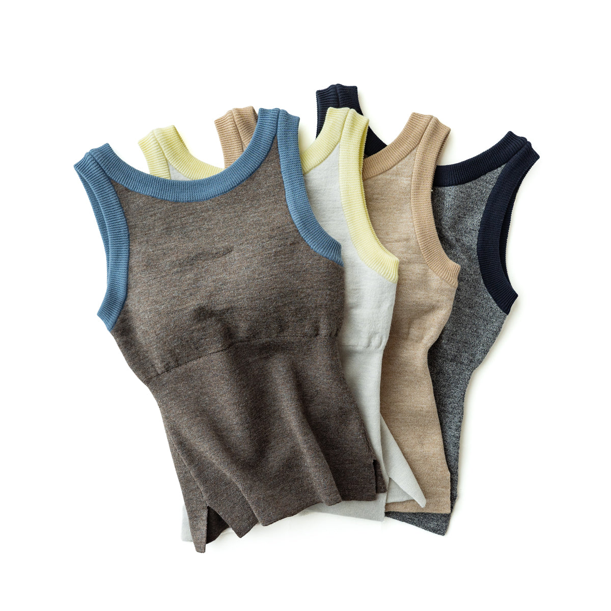 nakes design Summer Wool & Linen American Sleeve Rib Bra Tank