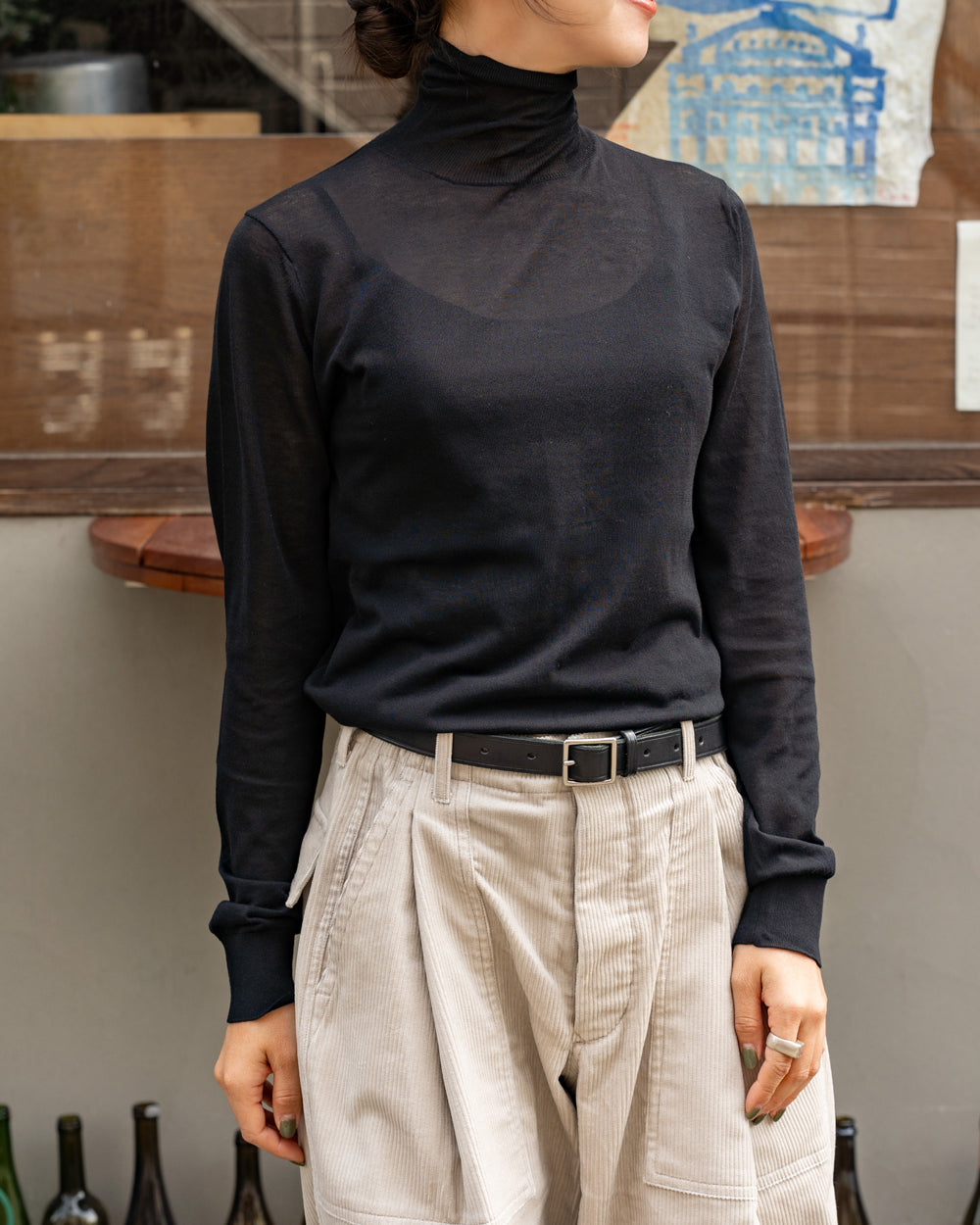WONDER FULL LIFE  SKIN  KNIT TURTLE NECK