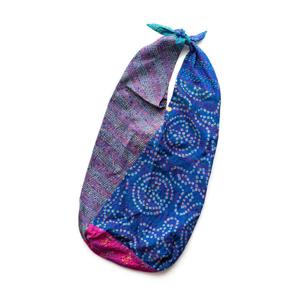 WONDER FULL LIFE   KANTHA  BOTANICAL BAG -Large