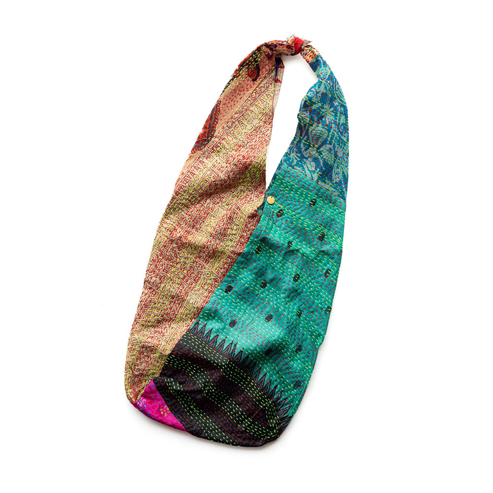 WONDER FULL LIFE   KANTHA  BOTANICAL BAG -Large