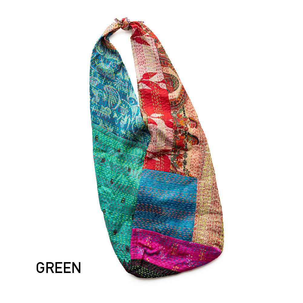 WONDER FULL LIFE   KANTHA  BOTANICAL BAG -Large