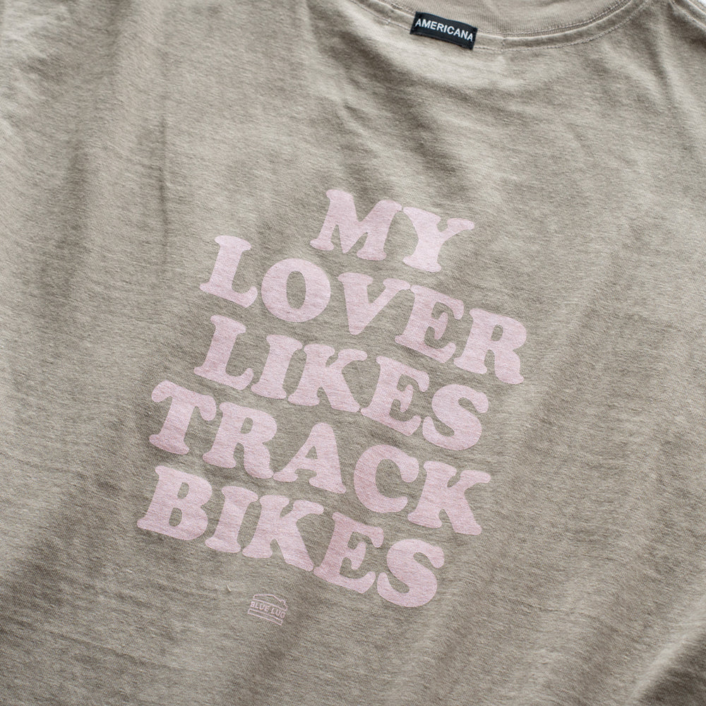 Americana × Friday   Print tee " MY LOVER LIKES TRACK BIKES "