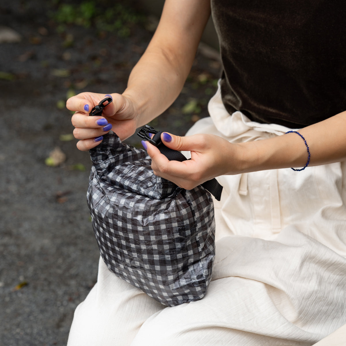 FAIRWEATHER × Friday  Dry sack -Dyneema  "Black gingham"