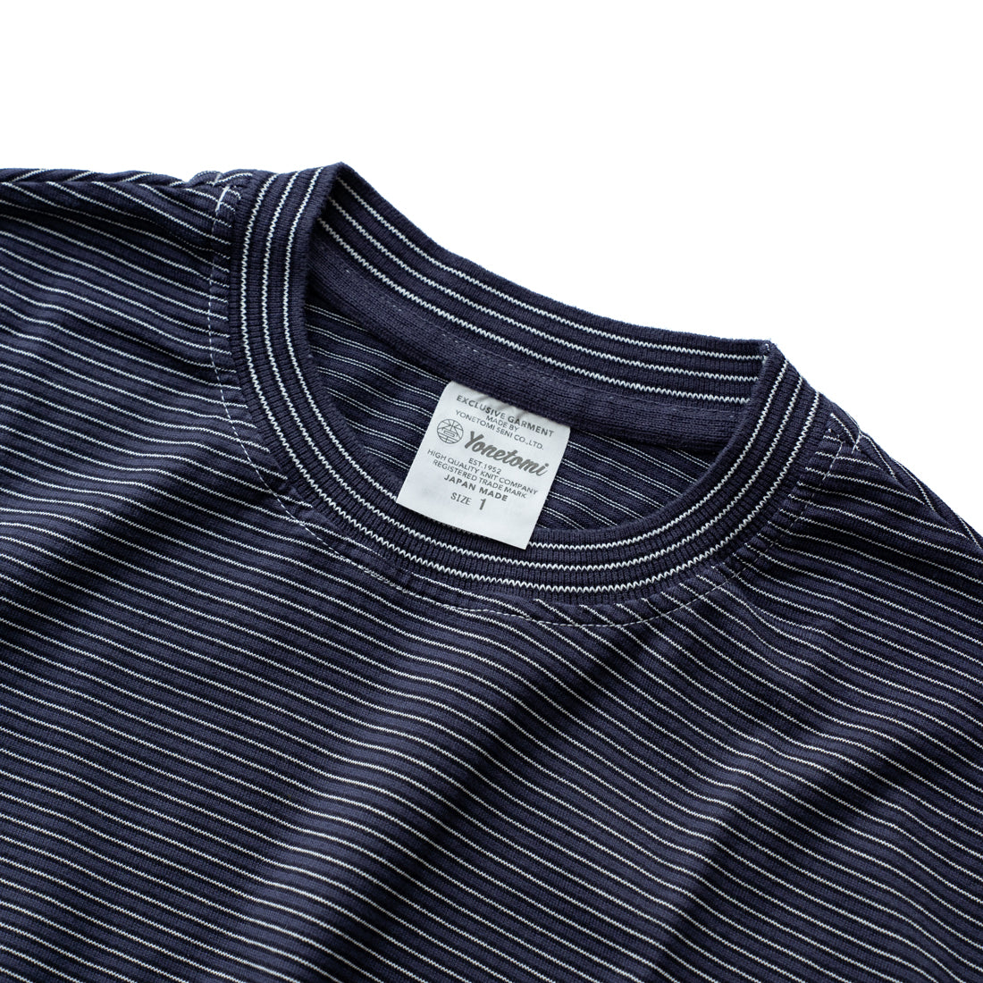 Yonetomi  GARMENT DYED BORDER T-SHIRT