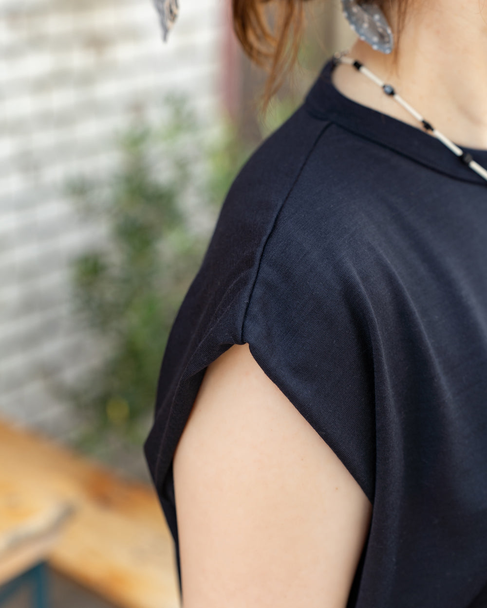 HAVERSACK × Friday  Tech wool tee -Navy