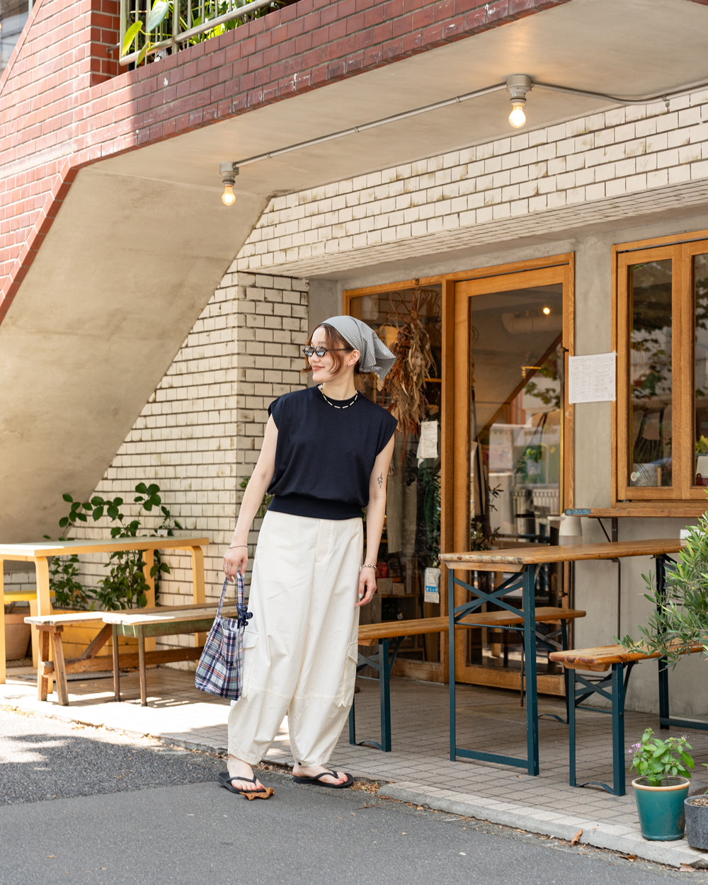HAVERSACK × Friday  Tech wool tee -Navy