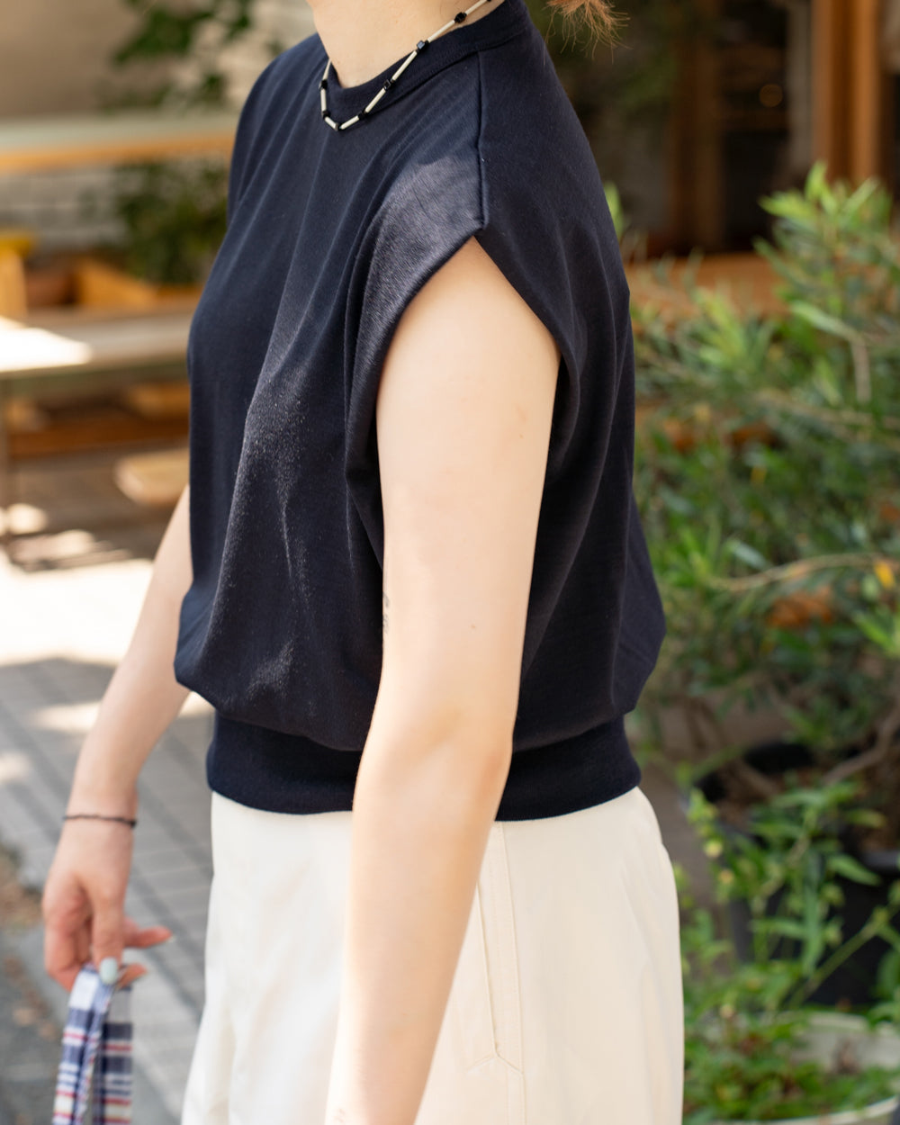 HAVERSACK × Friday  Tech wool tee -Navy