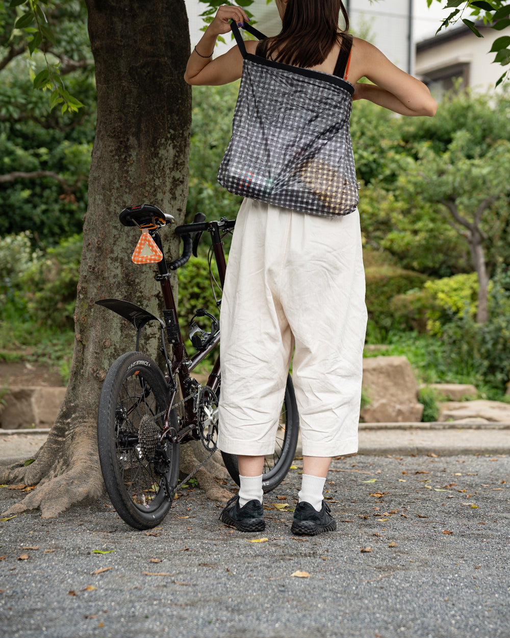 HAVERSACK  High waist wide pants -Cotton linen herringbone