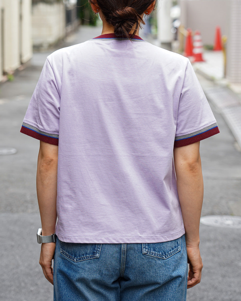 COOHEM KNIT DETAIL RINGER T-SHIRT