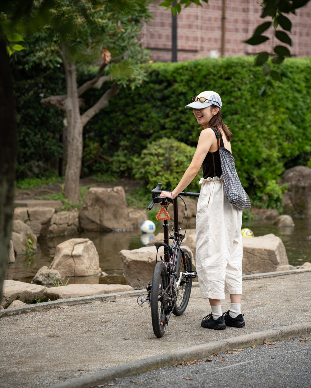 HAVERSACK  High waist wide pants -Cotton linen herringbone