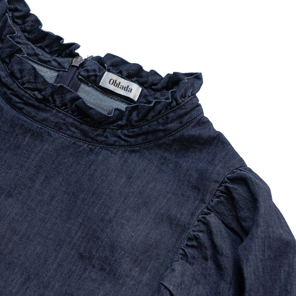 Oblada DENIM SHIRRING BLOUSE