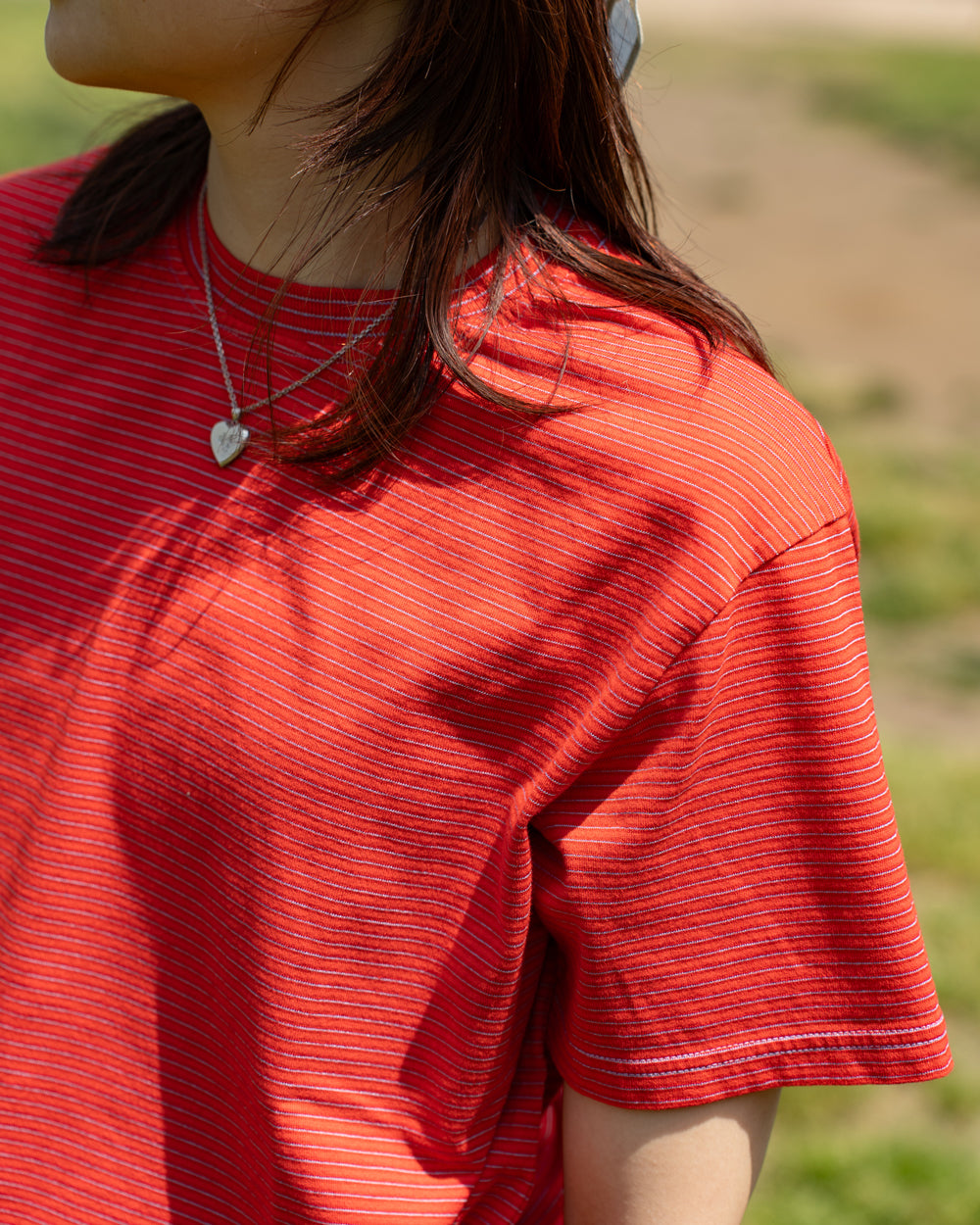 Yonetomi  GARMENT DYED BORDER T-SHIRT