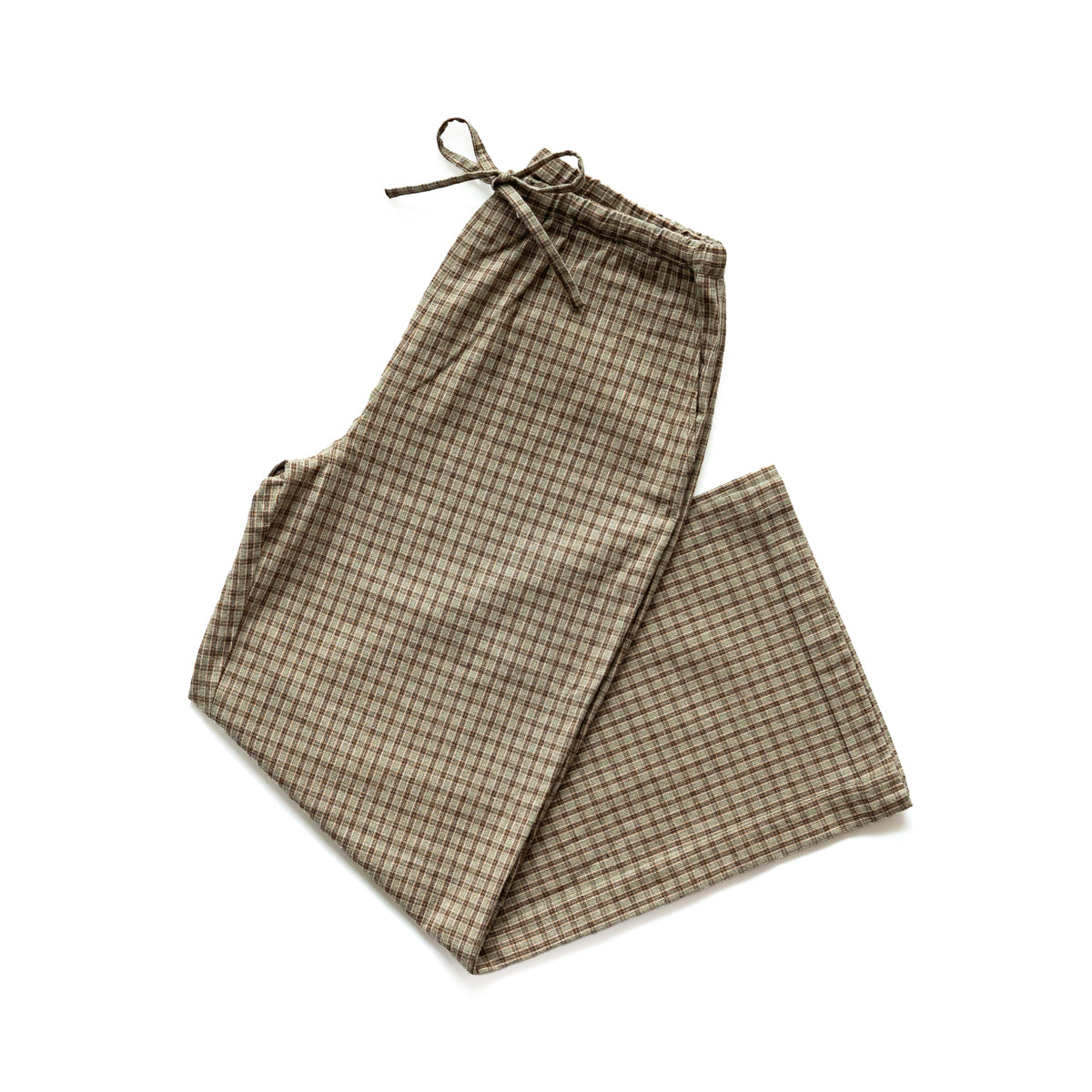 F F F   Easy pants  -Cotton flannel "Beige × Brown "
