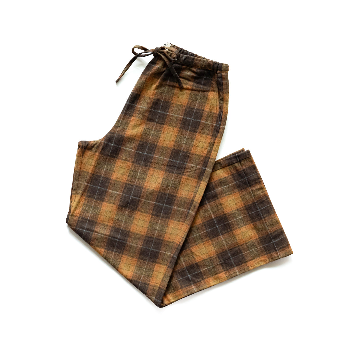 F F F   Easy pants  -Cotton flannel "Orange × Brown "