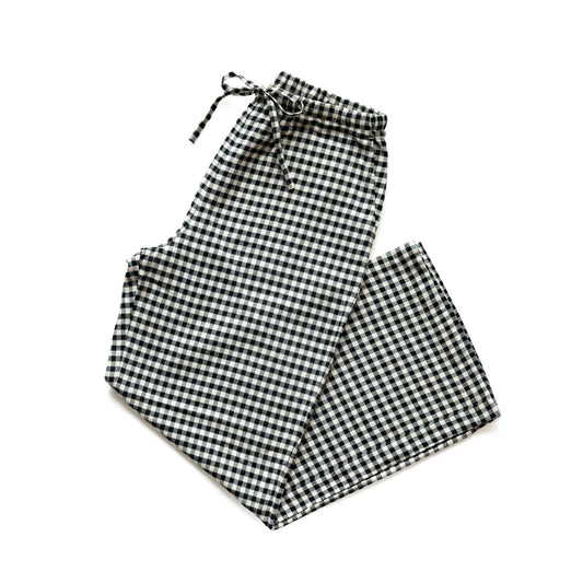F F F   Easy pants  -Cotton flannel "Black × White"