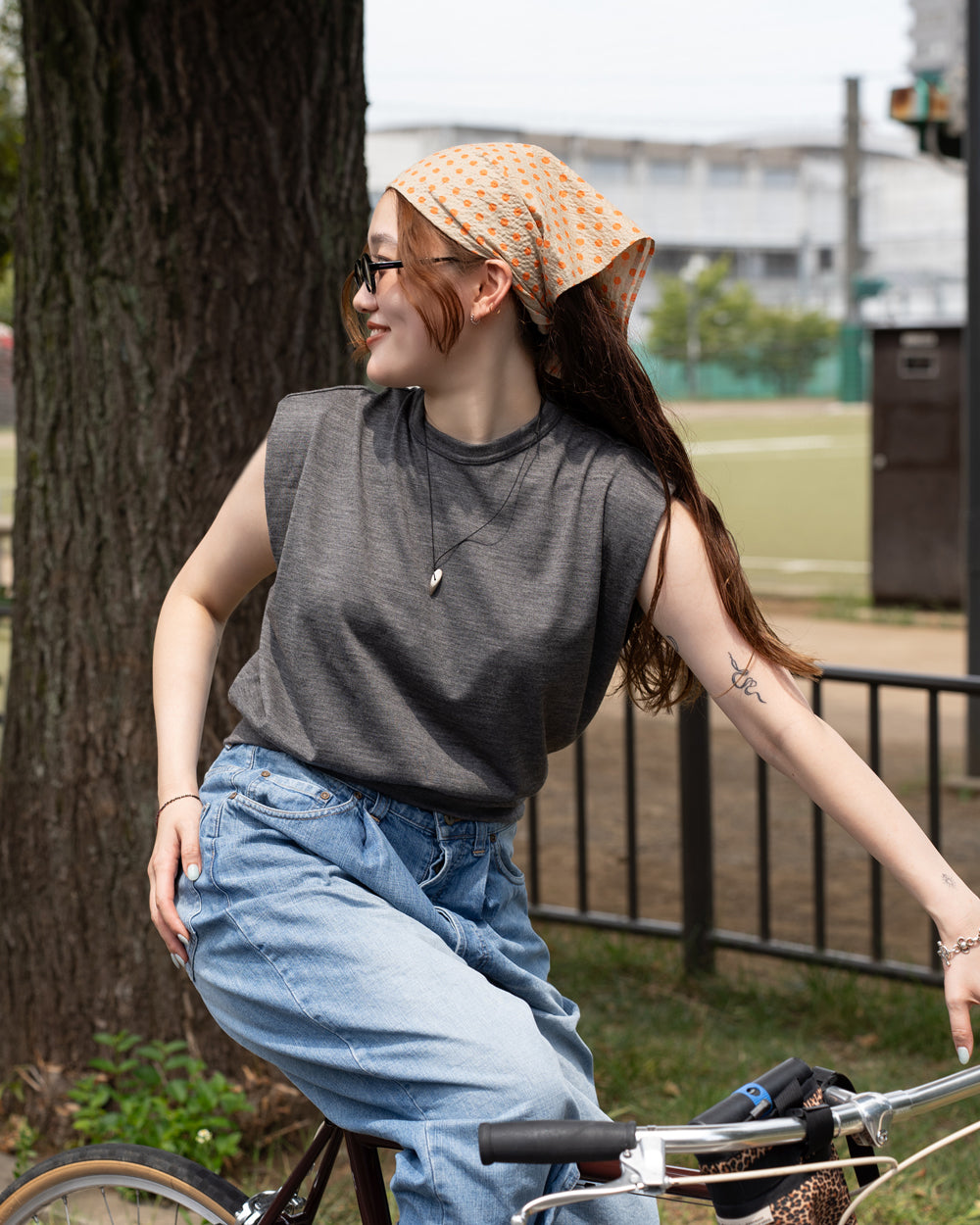 HAVERSACK × Friday  Tech wool tee -Charcoal