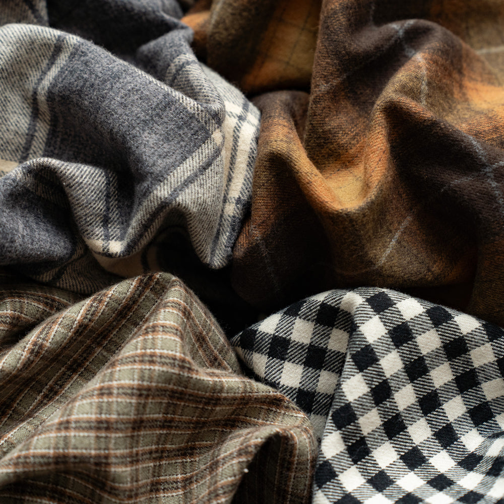 F F F   Easy pants  -Cotton flannel "Charcoal × Off "
